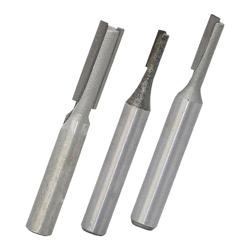 3Pcs/Set 1/4 Shank Carbide Single Flute Tipped Straight Router Bit Milling