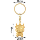 1PC Chinese Zodiac Ox Year Key Ring Pendant Lucky Bull Keychain Gift Souveni Hn