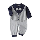 Baby Fashion Gentleman Rompers Stripe Cotton Soft Daily Jumpsuit (6-12M) A