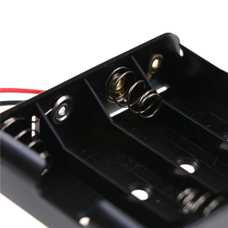 Black AA x 4 Open Battery Holder Box With 15cm Wires JR