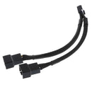 15cm 4 pin Y-Splitter Computer PC Fan Power Cable 1 to 2 Black Sleeved