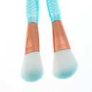 7pcs Green Gradient Purple Beauty Fishtail Makeup Brush Set