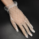 Ladies Gorgeous Wedding bridal ivory white satin Lace Diamonte gloves Hot