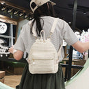 Straw Backpack Women Bag Small Fashion Stripe Woven Backpacks Girl Backpack