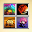 4 Pack Tree DIY 5D Diamond Painting Kits Full Drill Cross Stitch Home Decor