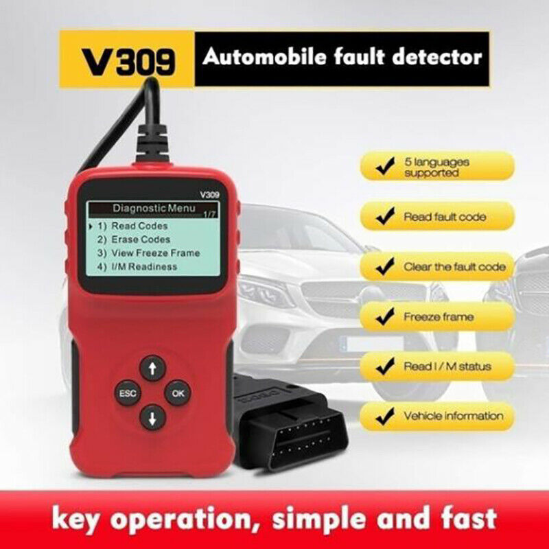 V309 EOBD Scanner Code Reader Data Tester Auto Scan Diagnostic ToolS Hn