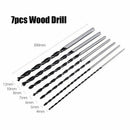 7pc X Long Wood Drill Bit Set 4mm 5mm 6mm 7mm 8mm 10mm 12mm x 300mm Brad Po