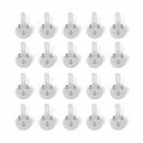 20pcs Small Plastic Hard Wall Picture Frame Hooks Hangers 3-Pin White T6E7 U1U1