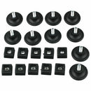 10 Sets 45mm Base Dia Adjustable Leveling Foot 25mmx25mm Square Tube Insert