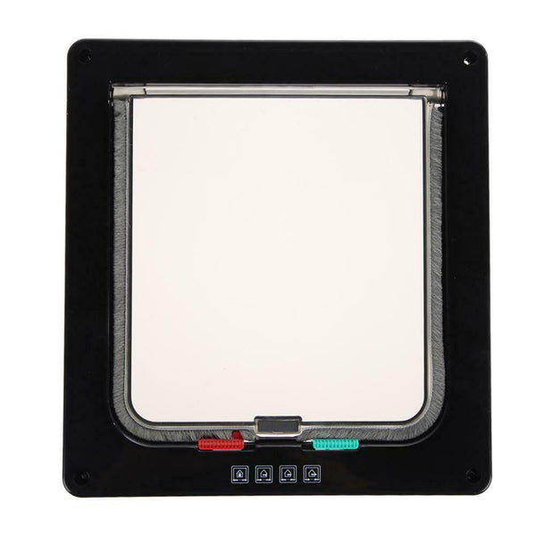 Pet Cat Puppy Dog Supplies Lock Lockable Safe Flap Door Black L A#S