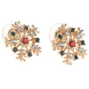 Lovely Rhinestone Alloy Christmas Snowflake Shape Stud Earring Lady's Jewe 3C