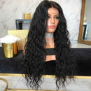 Dark Curly Lace Front Human Hair Wig Black Female Remy Hair Curly Hair Wig  X9F1