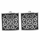 Retro Style Mens Shirt Cuff Links Cufflinks Ancient Flower Print Business W H3T1