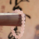 Natural-Madagascar Deep Pink Rose Quartz Crystal Round Beads Bracelet 8mm C S7P3