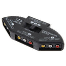 3-Way Audio Video AV RCA Black Switch Selector Box Splitter with/3RCA Cable