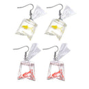 Funny Goldfish Earrings, Water Bag Shaped Dangle Hook Earrings Charm Jewelr
