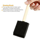 10pcs Foam Brush Sponge Wooden Handle Brushes Watercolor Painting Drawing Tool