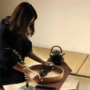 Round Serving Bamboo Wooden Tray for Dinner Trays Tea Bar Breakfast Food Co G8G2