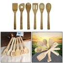 6pcs Bamboo Kitchen Tools Spoons Spatula Wooden Cooking Mixing Utensils Tool