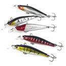 5Pcs Large Minnow Saltwater Fishing Lure Crankbait Hooks Bass Soft Bait Kit