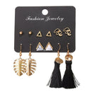 Fashion Bohemian 6 Pairs Of Creative Combination Earrings For Women Tassel