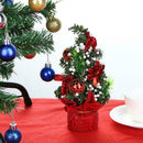 Christmas Tree Mini Bonsai Ornament Table Decor for Home Festival(Red)