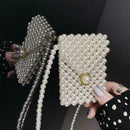 Retro Girl Elegant Pearls Shoulder Handbags Women Beads Small Crossbody Bag