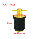 Brass Rubber 1inch Twist Turn Boat Drain Plug Heavy Duty Boat Hardware
