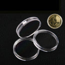 10pcs 27mm Applied Clear Round Cases Coin Storage Capsules Holder Plastic LJAU