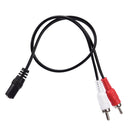 2-RCA Cable Male Plug to 3.5mm Female Aux Audio Headphone Jack ConverterAdapt JR
