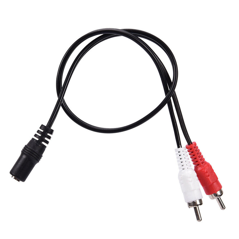 2-RCA Cable Male Plug to 3.5mm Female Aux Audio Headphone Jack ConverterAdapt JR