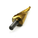 Golden Titanium HSS4241 Step Drill Bit Triangle Handle Spiral-Groove 15sizes