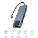 5 in 1 USB 3.1 Type-C HUB Aluminum Alloy 4K HDMI 2 USB3.0 PD RJ45 Adapter A