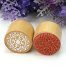 Practical 6Pcs Assorted Retro Flower Round Wooden Rubber Stamp Wedding Cra CTI