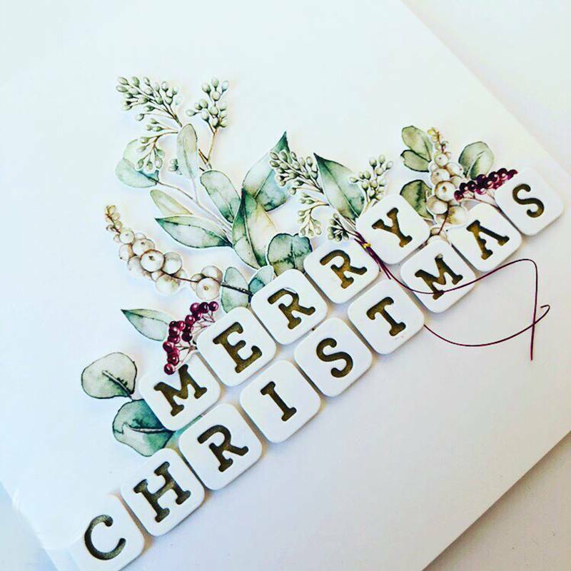 Merry Christmas Letters Metal Cutting Dies for Scrapbook Album Cards Decor- OZ