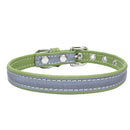 Reflective Personalized Safety Dog Collars for Dogs Puppy Adjustable Green-S