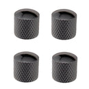 4x Iron Guitar Bass Volume Tone Control Knobs Black String Instrument Parts