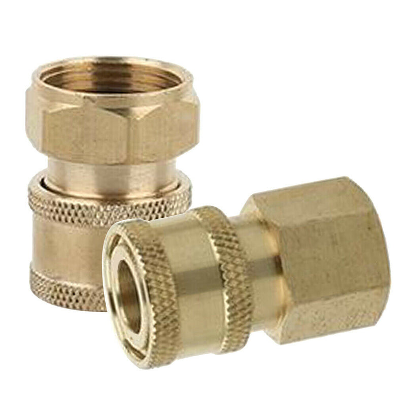 2-Pack Brass Pressure Washer Quick Connector M18x1.5mm/M22x1.5mm Female Thread