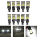 10Pcs White 45 SMD 4014 T15 W16W LED Car Reverse Back Light Bulb 6000K FT