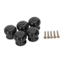 5 x Fashion Round Ceramic Kitchen Cabinet Drawer Door Handles (Black) S3J6
