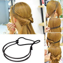 Fashion Women Double Layer Adjustable Head Hair Hoop Elastic HairRopeHairBan Bj