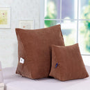 Triangular Lumbar Cushion Back Support Travel Pillow Car Seat Chair S-Coffee
