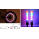 2 Pcs Cycling Bicycle Wheel Tire Valves Cap Spoke Neon 5 LED Lights Lamp Deluxe