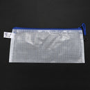 Blue White Net Inside Zipper Pouch Holder 210mmx110mm for A6 Paper