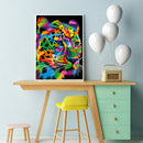 5D DIY Full Round Drill Diamond Painting Colorful Tiger Cross Stitch Craft