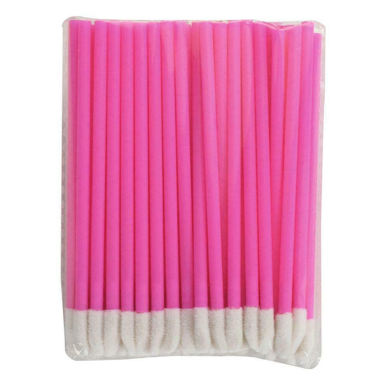 50pcs Disposable Makeup Lip Brush Lipstick Gloss Wand Applicator (Rose Red) A
