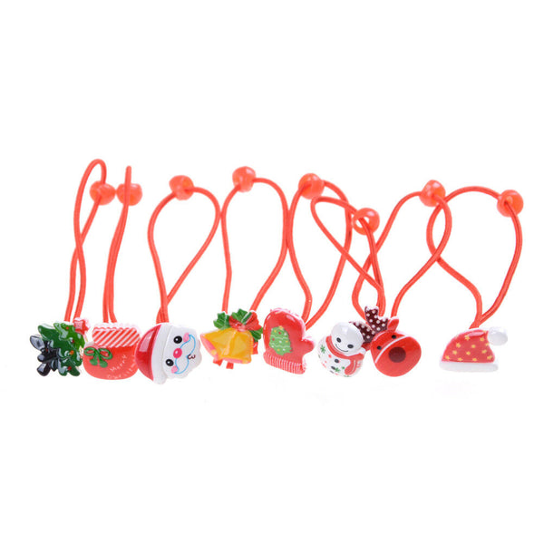 4Pcs Kids Girl Hair Accessories Ropes With Elastic Hair Band Christmas Gift  Z