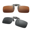 2 Polarized Lens Clip On Flip Up Sunglasses UV400 Car Driving Myopia Glasses