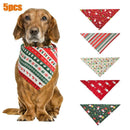 5Pcs Grid Printed Cat Pet Dog Neck Scarf Necktie Bandana Neckerchief