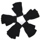 Men Black Knitted Stretch Elastic Warm Half Finger Fingerless Gloves Winter TO